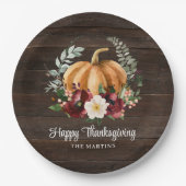 パンプキン素朴感謝祭ディナー ペーパープレート (正面)