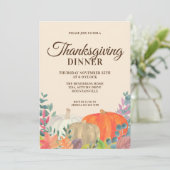 パンプキン素朴感謝祭ディナー 招待状 (スタンド正面)