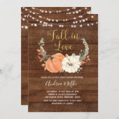 パンプキン素朴秋インラブカップルシャワー 招待状 (正面/裏面)