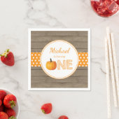 パンプキン素朴秋初誕生パーティーオレンジ スタンダードカクテルナプキン (インサイチュ)