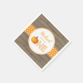 パンプキン素朴秋初誕生パーティーオレンジ スタンダードカクテルナプキン (角)