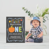 パンプキン誕生日インビテーションブルーファースト誕生日 招待状 (スタンド正面)