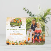 パンプキン誕生日フォト招待状 招待状 (スタンド正面)