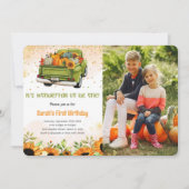 パンプキン誕生日フォト招待状 招待状 (正面)