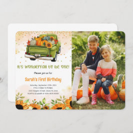 パンプキン誕生日フォト招待状 招待状
