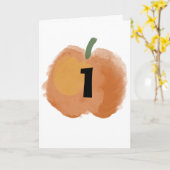 パンプキン誕生日ベビー カード (黄色い花)
