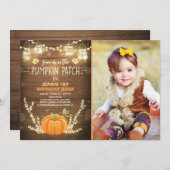 パンプキン誕生日招待パッチオータム秋 招待状 (正面/裏面)