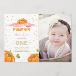 パンプキン誕生日招待ピンクファースト誕生日 招待状
