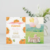 パンプキン誕生日招待ピンクファースト誕生日 招待状 (スタンド正面)
