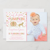 パンプキン誕生日招待状パンプキンプリンセスパーティー 招待状 (正面)