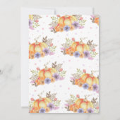 パンプキン誕生日招待状ピンク&金ゴールド秋パーティー 招待状 (裏面)