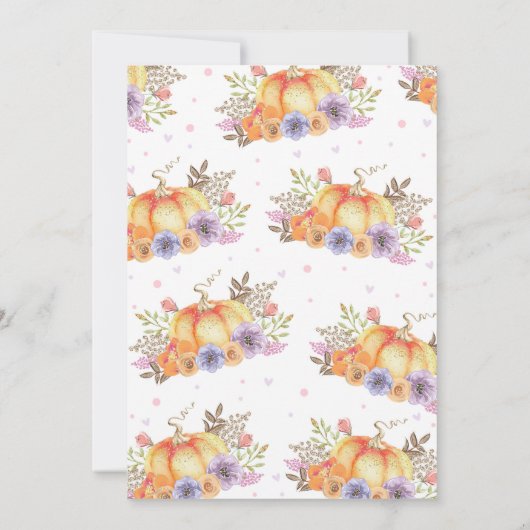 パンプキン誕生日招待状ピンク&金ゴールド秋パーティー 招待状 (裏面)