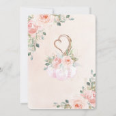 パンプキン赤面ピンクフローラリースガールベイビーシャワー 招待状 (裏面)