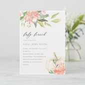 パンプキン赤面フローラベビーブランチシャワー招待状 サンキューカード (スタンド正面)