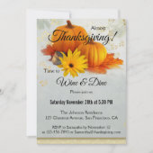 パンプキン金ゴールド感謝祭ディナーパーティの招待状 招待状 (正面)