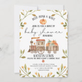 パンプキン電車ベイビーシャワー招待状(ドライブバイ) 招待状 (正面)