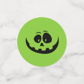 パンプキン顔グリーンハロウィーン コンフェッティ (スモール正面)