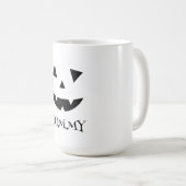 パンプキン顔ハロウィンシックネームハロウィーンのカボチャのちょうちん コーヒーマグカップ (正面右)