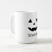 パンプキン顔ハロウィンシックネームハロウィーンのカボチャのちょうちん コーヒーマグカップ (正面左)