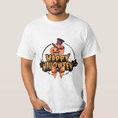 パンプキン顔ハロウィーン Tシャツ (正面)
