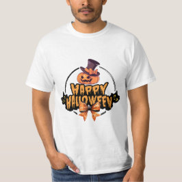パンプキン顔ハロウィーン Tシャツ