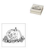 パンプキン顔3イラストレーションアートスタンプ ラバースタンプ (押印)