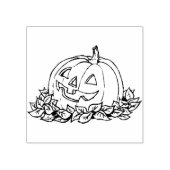 パンプキン顔3イラストレーションアートスタンプ ラバースタンプ (インプリント)