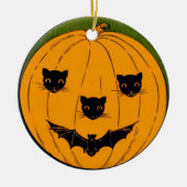 パンプキン顔 セラミックオーナメント (正面)