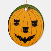 パンプキン顔 セラミックオーナメント (左)