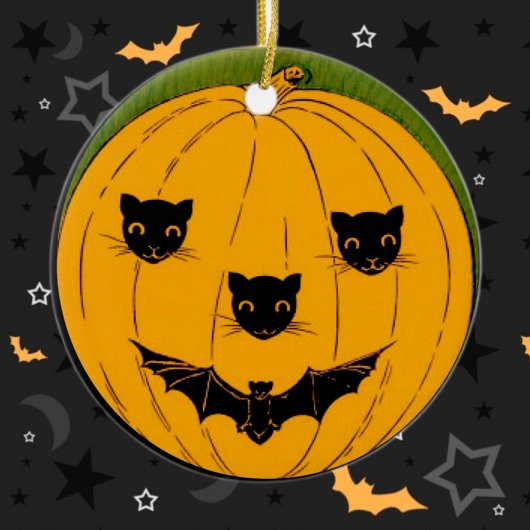 パンプキン顔 セラミックオーナメント