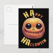 パンプキン顔 |ハッピーハローウィン ポストカード (正面/裏面)
