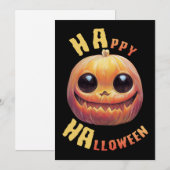 パンプキン顔 |ハッピーハローウィン 招待状 (正面/裏面)