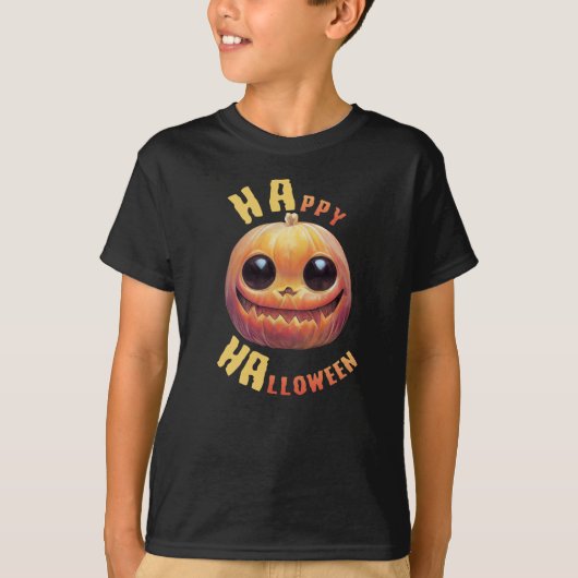 パンプキン顔 |ハッピーハローウィン Tシャツ (正面)