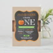 パンプキン1歳お誕生日パーティー　チョークでお知らせ 招待状 (スタンド正面)