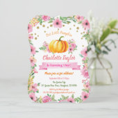 パンプキン1歳の誕生日招待ガールフローラ 招待状 (スタンド正面)