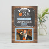 パンプキン1st最初の1つの誕生日パーティフォト招待状 招待状 (スタンド正面)