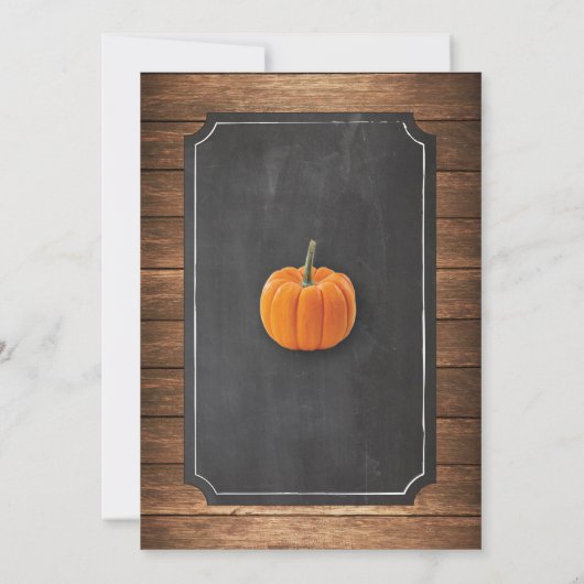 パンプキン1st最初の1つの誕生日パーティフォト招待状 招待状 (裏面)