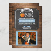 パンプキン1st最初の1つの誕生日パーティフォト招待状 招待状 (正面/裏面)