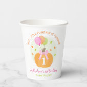 パンプキン1st第1誕生日ガールキュート秋パーティーパ 紙コップ (裏面)