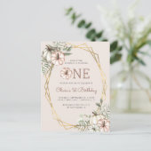 パンプキン1st誕生日パーティーベージュ ポストカード (スタンド正面)