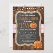 パンプキン2ndバースデーパーティーツーピンクガール招待状 招待状 (正面)