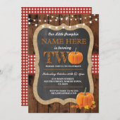パンプキン2ndバースデーパーティーツー秋招待状 招待状 (正面/裏面)