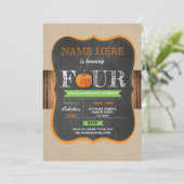 パンプキン4th 4 Birthday Party Boy Garl招待状 招待状 (スタンド正面)