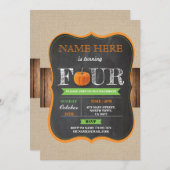 パンプキン4th 4 Birthday Party Boy Garl招待状 招待状 (正面/裏面)