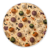 パンプキン・おばけ・ハロウィンの落ち着いた飾り セラミックノブ (正面)
