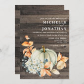 パンプキン&ウッド結婚式招待状紅葉 招待状 (正面/裏面)