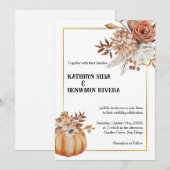 パンプキン オクトーバー エレガント オータム ウェディング 招待状 (正面/裏面)