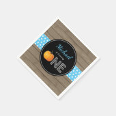 パンプキン オータム ファースト バースデー パーティー 青いナプキン スタンダードカクテルナプキン (角)