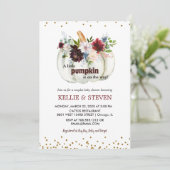 パンプキン カップル ベビーシャワー エレガント  招待状 (スタンド正面)