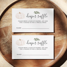 パンプキン グリーンベイビー シャワー おむつラッフルチケット エンクロージャーカード
